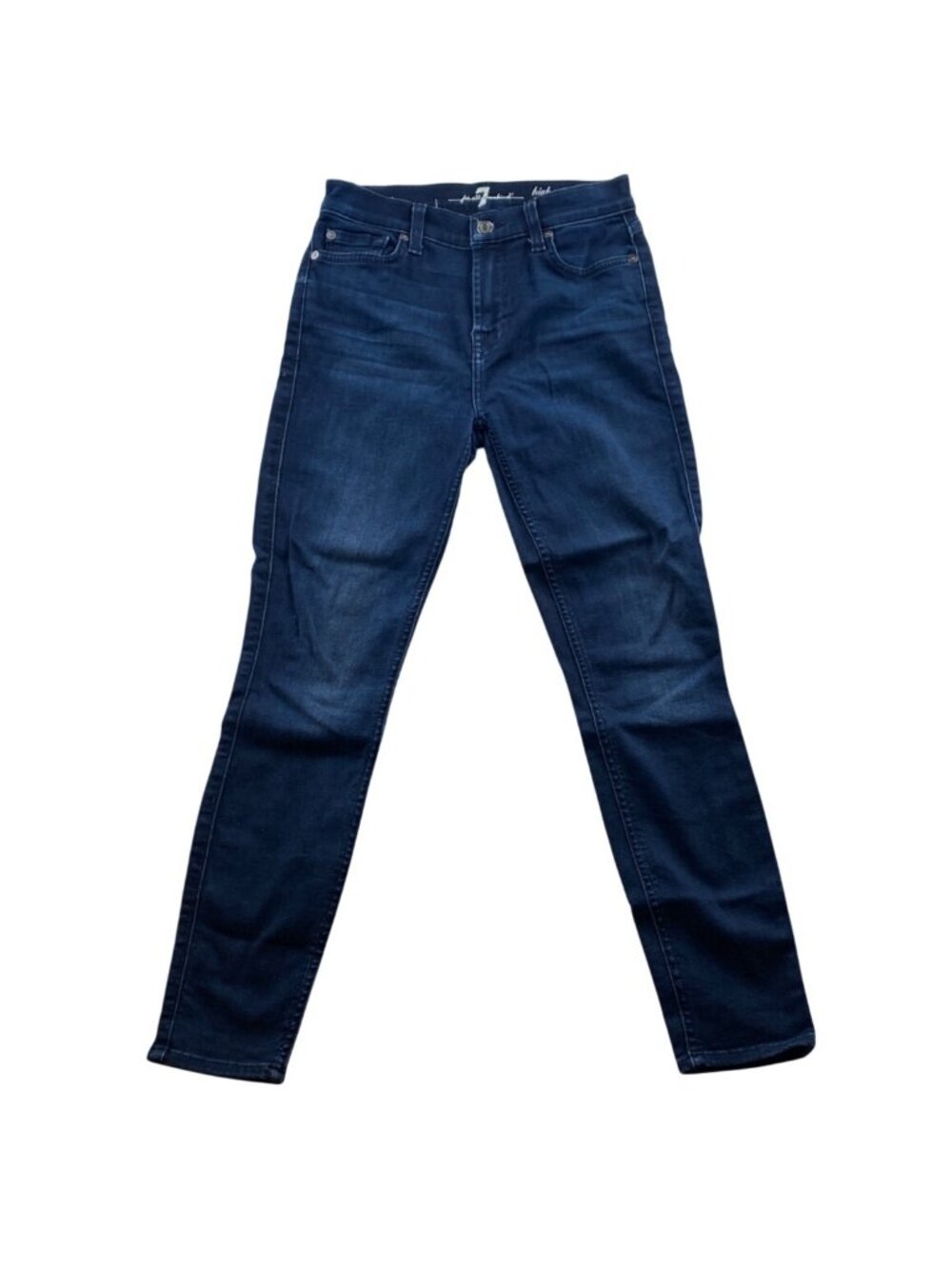 7 For All Mankind Women's Gwenevere Jeans Size 25 High-Waist Ankle Dark Wash Den